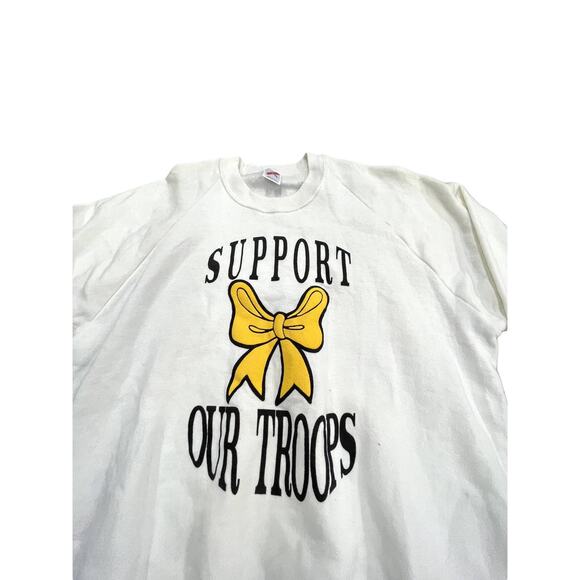 90s VTG U.S.A Military Support Our Troops Sweatshirt Sz Medium - Picture 3 of 4